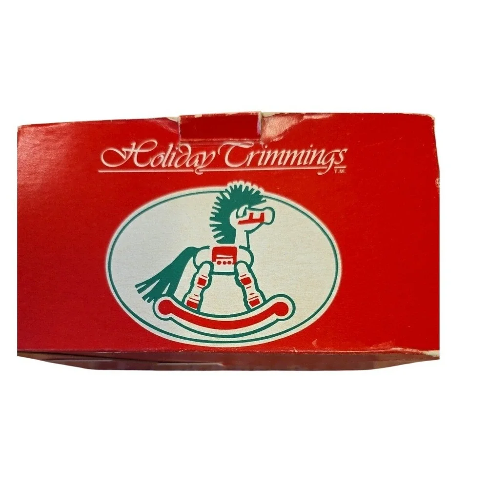 Russ Berrie & Co Christmas Ornaments Lot‎ of 4 Hand Painted Wooden Horses
